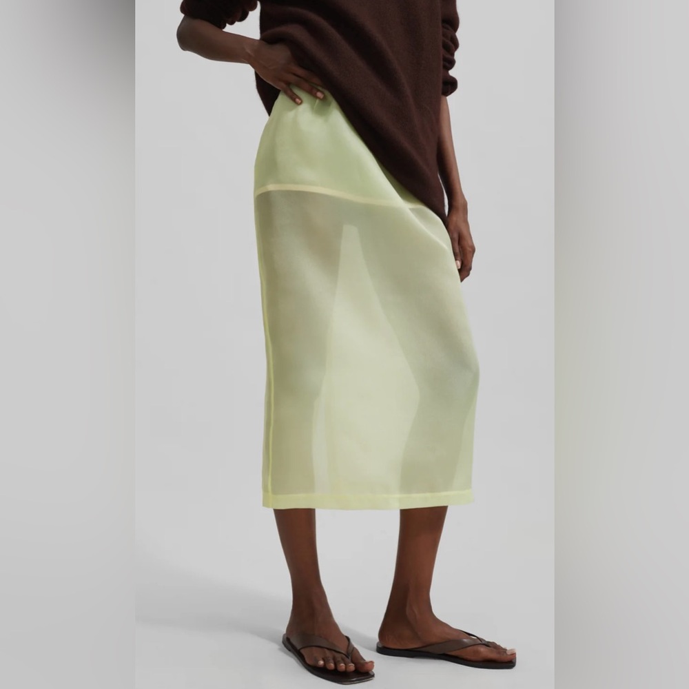 The Frankie Shop Pale Lime Sheer Pencil Skirt - Picture 5 of 7